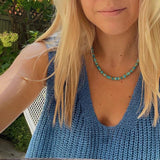 Natural Turquoise Women Chokers Necklace Jewelry