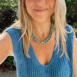 Natural Turquoise Women Chokers Necklace Jewelry