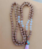 8mm Rudraksha 108 Beads Tassel Necklace Bracelet