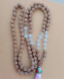 8mm Rudraksha 108 Beads Tassel Necklace Bracelet