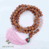 8mm Rudraksha 108 Beads Tassel Necklace Bracelet
