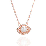 925 Silver Shell Pearl Pendant Necklace Romantic Style Jewellery