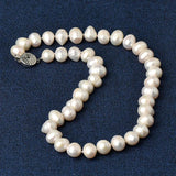 10-11MM Short Freshwater Pearl Necklace, Full & Glossy, Natural Textured Shapes