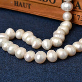 10-11MM Short Freshwater Pearl Necklace, Full & Glossy, Natural Textured Shapes