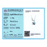 925 Sterling Silver Moon and Star Pendant Necklace