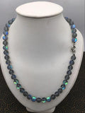 Gray Rainbow Moonstone Round Gems Necklace 6/8/10/12mm Natural