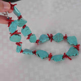 Turquoise Gemstone DIY Coral Branch Necklace Chain 18inches