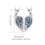 Eudora 925 Silver Cat Dog Necklace Set with Abalone Shell
