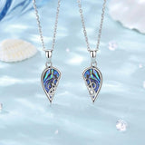 Eudora 925 Silver Cat Dog Necklace Set with Abalone Shell