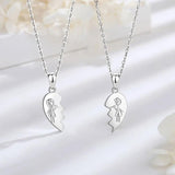 Eudora 925 Silver Sisters Necklace Heart Shape Jewelry for Sister