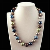12mm Shell Pearl Necklace Multicolor Real Aurora Wedding DIY