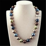 12mm Shell Pearl Necklace Multicolor Real Aurora Wedding DIY