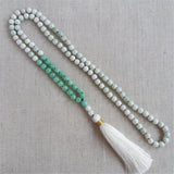 8mm Jade 108 Beads Tassel Necklace Bracelet Buddhist Prayer