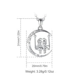 925 Silver Two Sisters Swinging Pendant Necklace for Girlfriends
