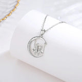925 Silver Two Sisters Swinging Pendant Necklace for Girlfriends