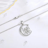 925 Silver Two Sisters Swinging Pendant Necklace for Girlfriends