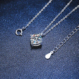 2CT Moissanite Pendant Necklace 925 Sterling Silver D Platinum Collares