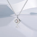 2CT Moissanite Pendant Necklace 925 Sterling Silver D Platinum Collares