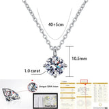 2CT Moissanite Pendant Necklace 925 Sterling Silver D Platinum Collares