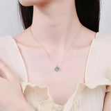 2CT Moissanite Pendant Necklace 925 Sterling Silver D Platinum Collares