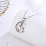 Eudora 925 Silver Mother-Daughter Flower Pendant Necklace