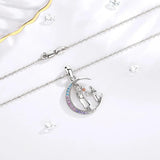 Eudora 925 Silver Mother-Daughter Flower Pendant Necklace