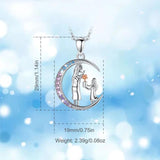 Eudora 925 Silver Mother-Daughter Flower Pendant Necklace
