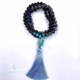 8mm Agate 108 Beads Tassel Knotted Necklace Bracelet