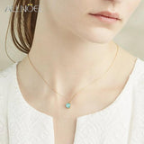 Vintage Natural Square Amazonite 925 Sterling Silver Pendant Necklace
