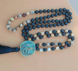 8mm Volcanic Stone 108 Beads Tassel Healing Bracelet
