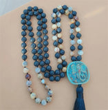 8mm Volcanic Stone 108 Beads Tassel Healing Bracelet