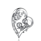 Eudora Astronaut Planet Necklace Heart-shaped Pendant