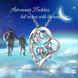 Eudora Astronaut Planet Necklace Heart-shaped Pendant
