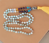 8mm Amazonium 108 Beads Tassel Necklace Chakra Healing