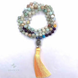 8mm Amazonium 108 Beads Tassel Necklace Chakra Healing