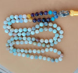8mm Amazonium 108 Beads Tassel Necklace Chakra Healing