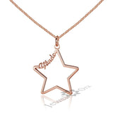 Personalized Hollow Star 925 Sterling Silver Name Necklace