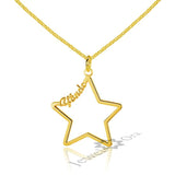 Personalized Hollow Star 925 Sterling Silver Name Necklace