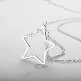 Personalized Hollow Star 925 Sterling Silver Name Necklace