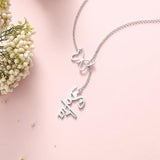 JewelOra Butterfly Name Necklace 925 Sterling Silver Personalized Y-Shape