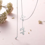 JewelOra Butterfly Name Necklace 925 Sterling Silver Personalized Y-Shape