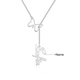 JewelOra Butterfly Name Necklace 925 Sterling Silver Personalized Y-Shape