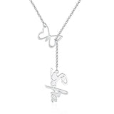JewelOra Butterfly Name Necklace 925 Sterling Silver Personalized Y-Shape