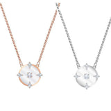 LR Silver Rose Generous Floating Disc Diamond Necklace