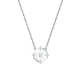 LR Silver Rose Generous Floating Disc Diamond Necklace