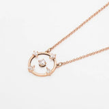 LR Silver Rose Generous Floating Disc Diamond Necklace
