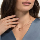 LR Silver Rose Generous Floating Disc Diamond Necklace