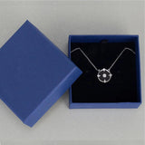 LR Silver Rose Generous Floating Disc Diamond Necklace