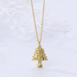 YYSUNNY 925 Silver Necklace Xmas Tree Pendant Collarbone Chain Gift