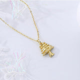 YYSUNNY 925 Silver Necklace Xmas Tree Pendant Collarbone Chain Gift